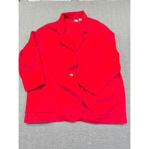 Hunters Run Vintage Red 100% Wool Blazer Jacket Made in USA Gold Button Mens 44